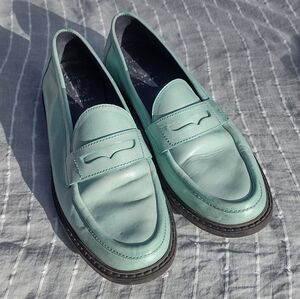 Cole Haan Leather Mint Green Penny Loafers